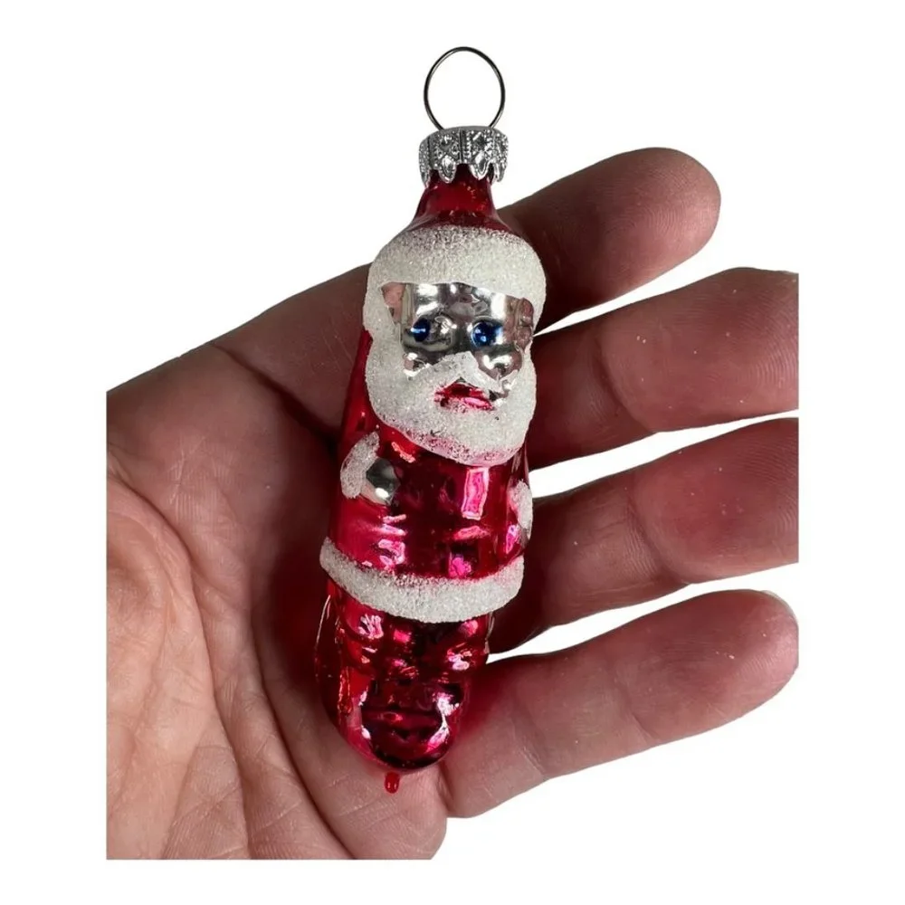 Vintage Blown‎ Glass Santas